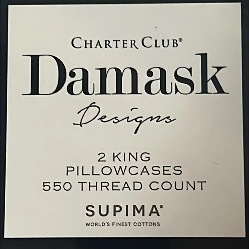 Damask Woven Block King pillowcase Set‎